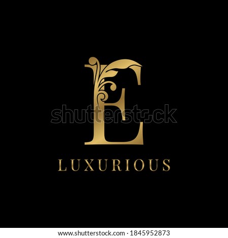 luxury floral vintage letter E