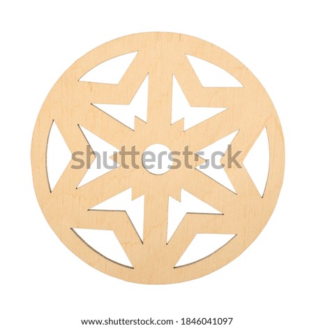 Wooden Christmas toy on white background stock photo, isolated