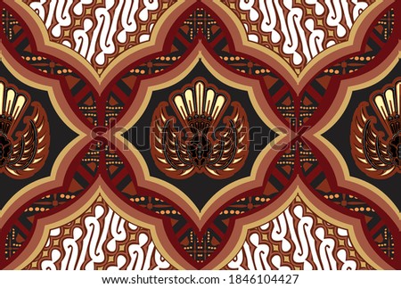 Gurda batik motifs, typical of Indonesian Javanese with various development patterns, both color variations and elements, are exclusive. vector EPS 10