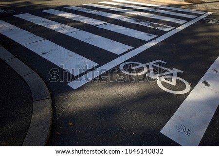a crosswalk with a bicycle lane in japan