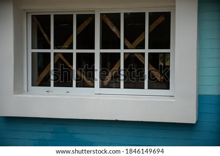 A window protected from hurricane