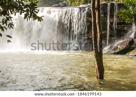  Take pictures of waterfalls at low speed.  Waterfall in northeast of Thailand : Hui wangyai waterfall in Kantharalak  sisaket ,Thailand.