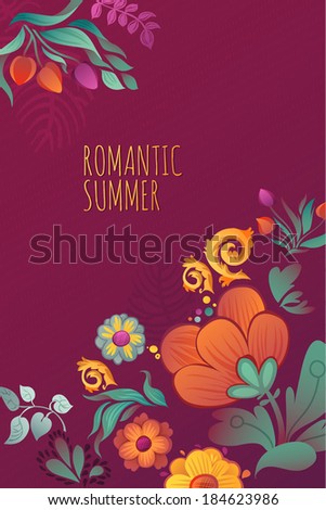Romantic Summer and Mother's Day Spring ans Summer Greeting Card