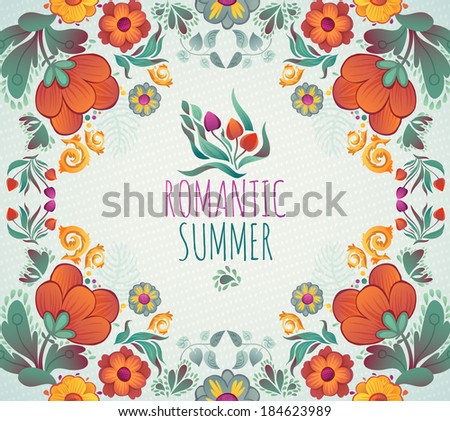 Romantic Summer and Mother's Day Spring ans Summer Greeting Card