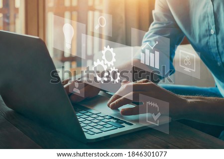 Automation concept. Optimise business process workflow. Royalty-Free Stock Photo #1846301077