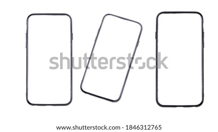 Black smartphones isolated on white background, concept business, smartphone  Royalty-Free Stock Photo #1846312765