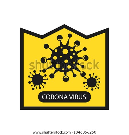 Coronavirus infographic icon. The causative agent of a respiratory infection. Bacteria pandemic poster. Logo sign isolated white background. Corona virus infection vector illustration.