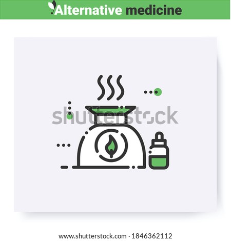 Aromatherapy line icon. Essentials oils and herbal extracts therapy. Health care and wellness. Complementary and alternative medicine types. Isolated vector illustration. Editable stroke 