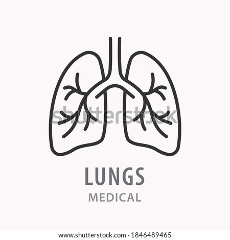 Human lungs outline icon on white background. Editable stroke. Vector illustration. Royalty-Free Stock Photo #1846489465
