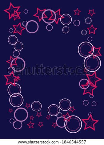Circle rings and stars abstract geometric  pattern. Concentric shapes fasion textile print. Geometric  decorative background design. Graphic elements ornament. Wrapping design