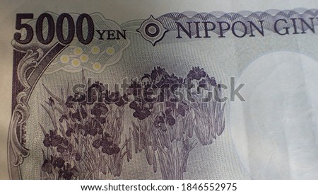 Close up macro detail of Japanese (Yen) banknotes; detail photo of Yen. Business, Finance, World money concept, inflation and economy concept