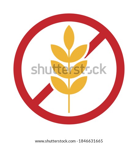 Gluten free vector icon. No wheat or grain symbol. Food allergy and celiac sign. Package ingredients logo label. Diet and nutrition stamp clip-art.