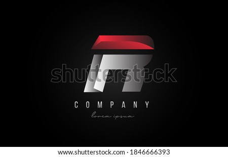 alphabet letter R logo icon in in red grey silver color. Creative design for company and business with 3d styling