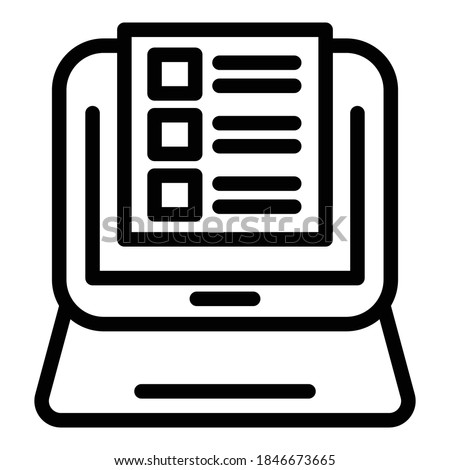 Online assignment icon. Outline online assignment vector icon for web design isolated on white background