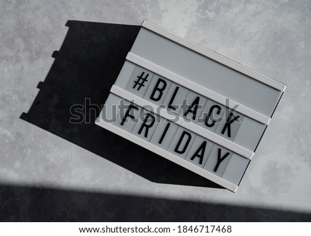 black friday sign letter box