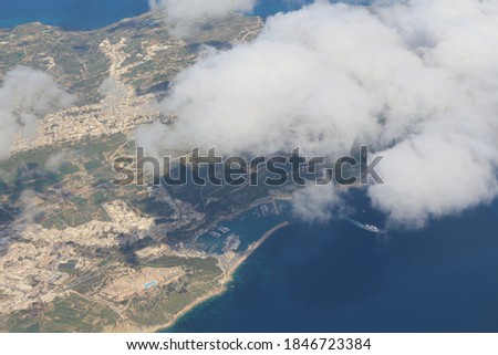 Bird's eye view of the Maltese Islands.