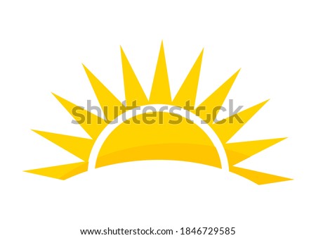 Sunset sun icon. Vector illustration.