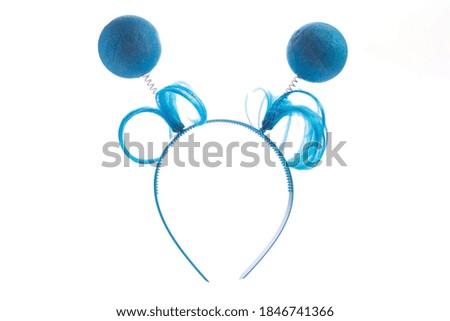 christmas round blue ears isolate on white background