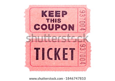 Two tockets isolated on a white background Royalty-Free Stock Photo #1846747810