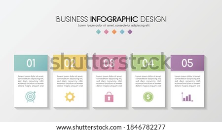 Concept of a business infographic with 5 options. Vector