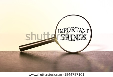 important things, text in the middle of the loop on a light background Royalty-Free Stock Photo #1846787101