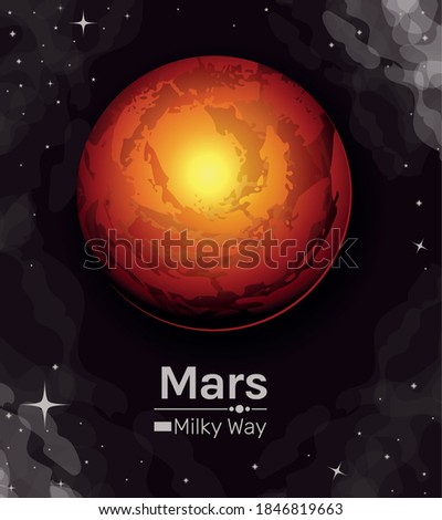 mars planet milky way style icon of space futuristic and cosmos theme Vector illustration