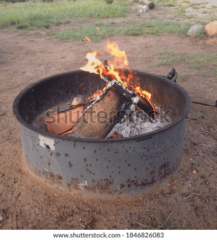 A warm campfire on a cool evening