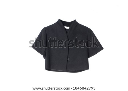 Female fashion black shirt closeup