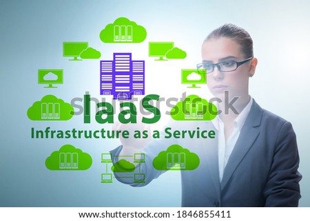 Businesswoman in infrastructure as a service concept