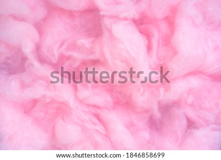 Pink cotton wool background, abstract fluffy soft color sweet candyfloss texture Royalty-Free Stock Photo #1846858699