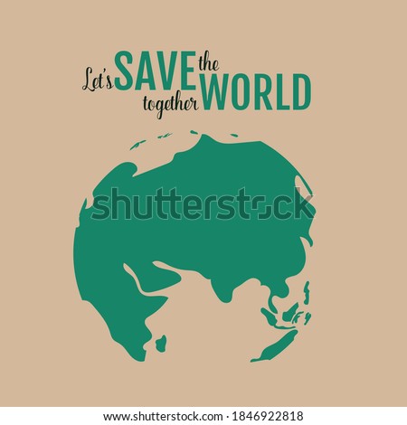ECO FRIENDLY. Ecology concept with Green Eco Earth. Vector illustration.