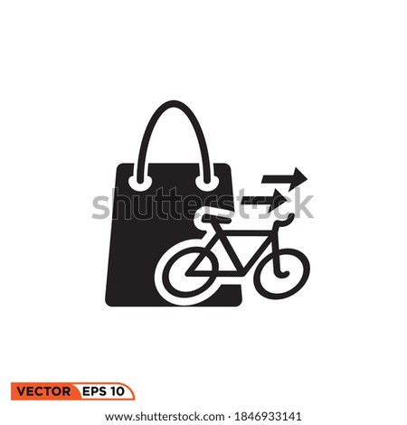 Icon vector graphic of shopping bag bike