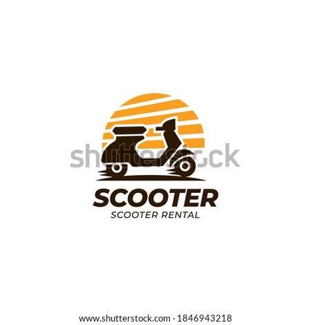 classic scooter emblems, logo, icons and badges. Urban, street scooter illustrations and graphics.