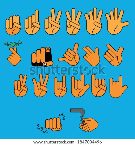 Hand gesture line icon set. Includes vector icons for finger interaction, pinkie vows, numbers, fingers love, hand washing and many more.