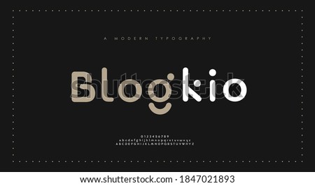Minimal modern alphabet fonts. Typography minimalist urban digital fashion future creative logo font. vector illustration Royalty-Free Stock Photo #1847021893