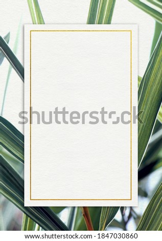 Premium Wedding invitation Template of Bamboo leafs with golden yellow frame. Wedding invitation, thank you card, save the date cards. Wedding invitation.
