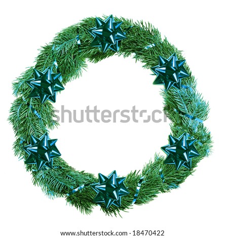 Christmas wreath, isolated on white background