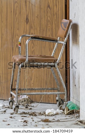 wheelchair in the hospital abandoned