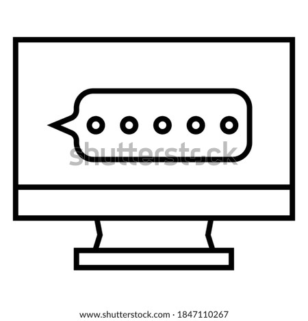 Monitor chat icon vector illustration