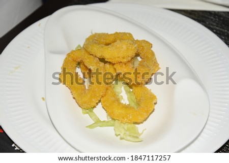 Breaded and Fried Vegetables Rings