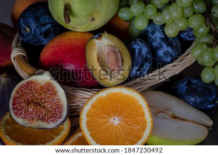 juicy fresh fruits on the table