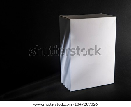 white box on black background