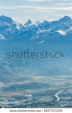 peak of Petit Muveran in Chablais Valaisan with Vallée du Rhône Royalty-Free Stock Photo #1847315296