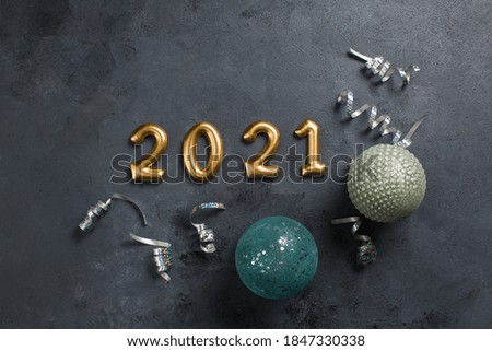 2021 golden digit, new year concept