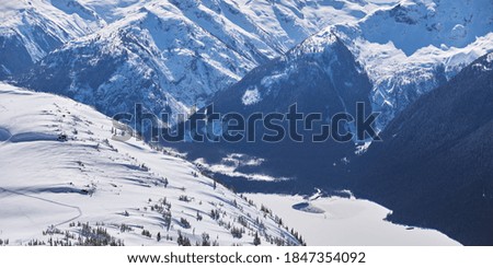 Mountain panoramic view near Whistler ski resort in Canada.