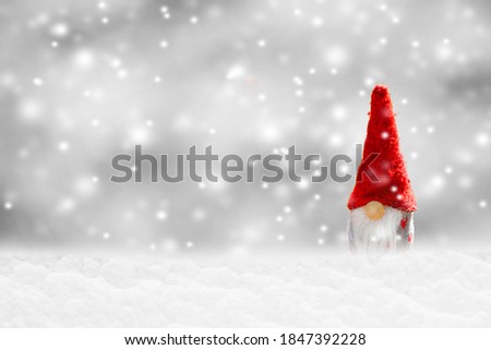 Little Santa Claus in the snow