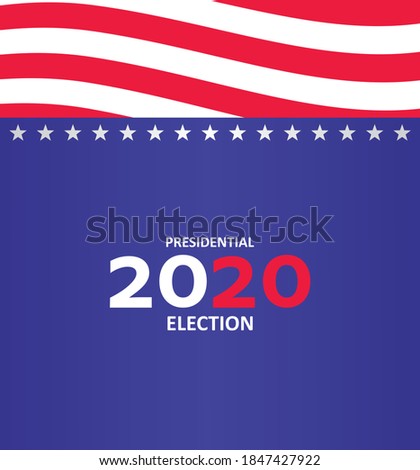 us elections banner, blue background, white stars and red stripes, america vote illustration
