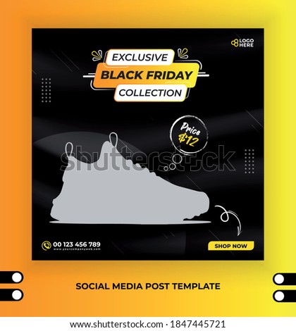 Black friday exclusive sports shoe sale square post template