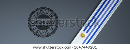 Designed in Uruguay stamp & Uruguayan flag.