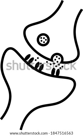 Detailed icon of a synapse in black and white. Royalty-Free Stock Photo #1847516563